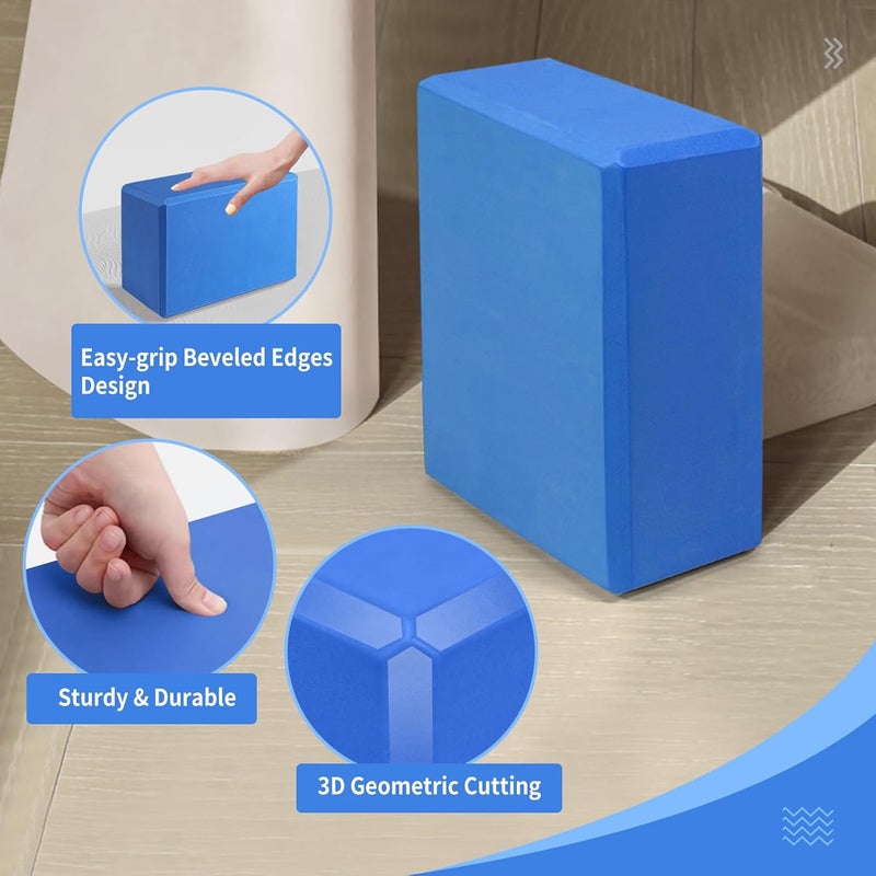 Corsiampoo Yoga Blocks 2 Pack 9x6x3 Inches, Sturdy Foam Yoga Block, Premium EVA, Non Slip High Density for Pilates Meditation, Stretching and Toning - Image 3